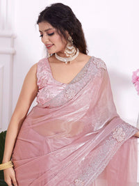 Saree mall Beads and Stones Embellished Organza Saree