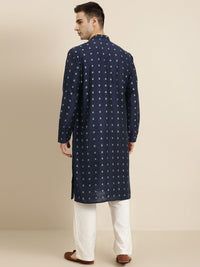 SOJANYA Band Collar Ethnic Motifs Woven Design Kurta