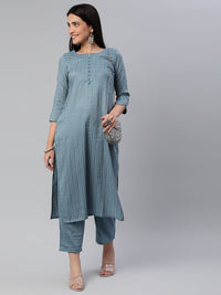 KALINI Women Self Design Kurta With Trousers