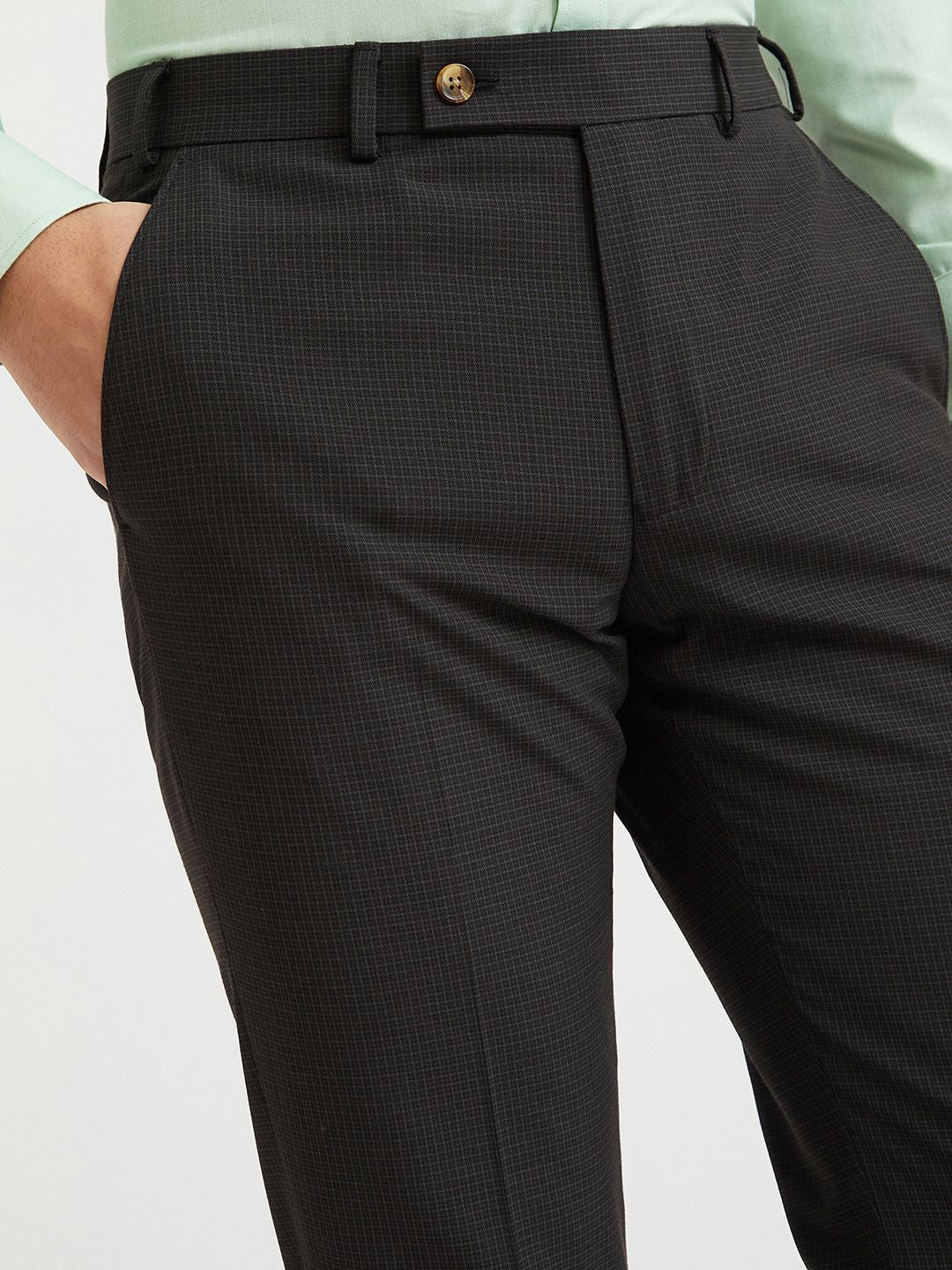 Park Avenue Men Checked Formal Trousers