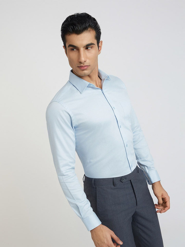 Raymond Self Design Slim Fit Pure Cotton Formal Shirt