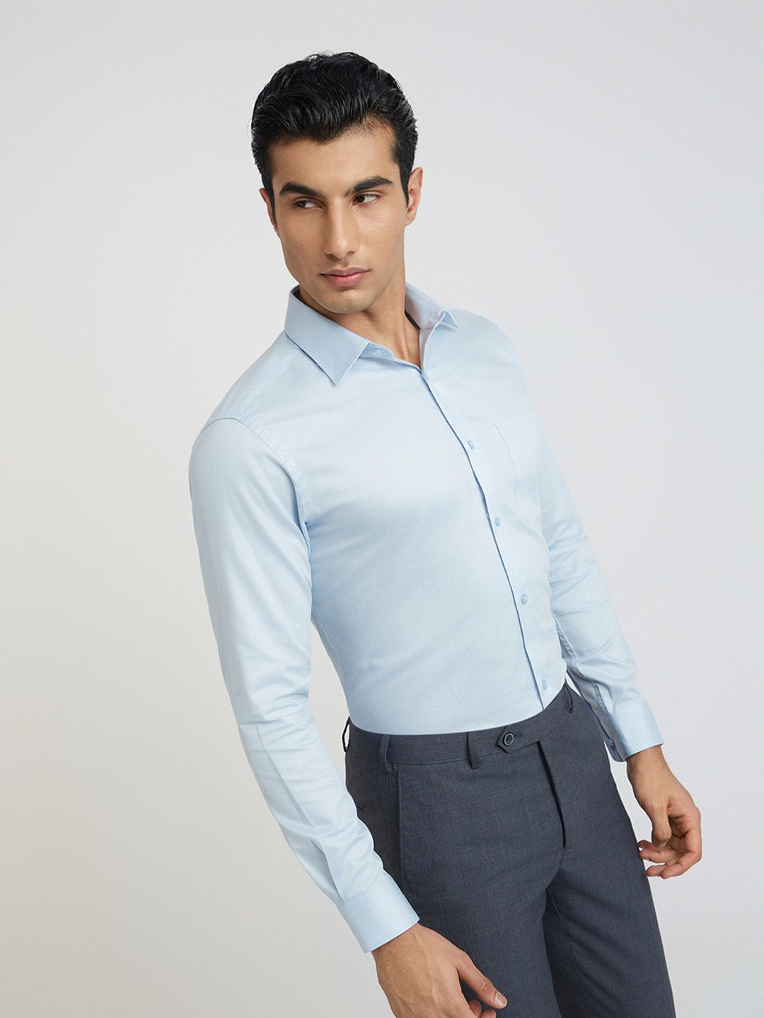 Raymond Self Design Slim Fit Pure Cotton Formal Shirt