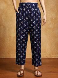 Varanga Floral Printed V-Neck Straight Kurta With Trousers And Dupatta