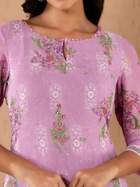 W Festive Floral Print Georgette Straight Kurta