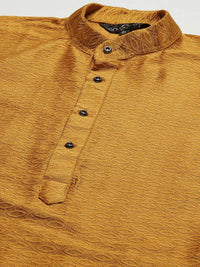 SOJANYA Kurta Design Tenunan Kuning Mustard Lelaki