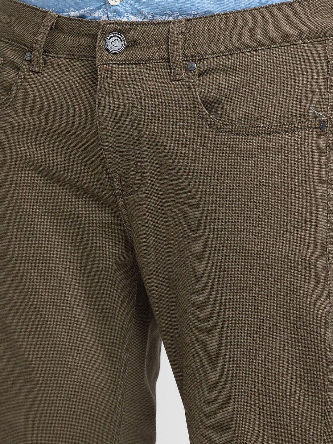 Being Human Men Mid Rise Chinos Trousers