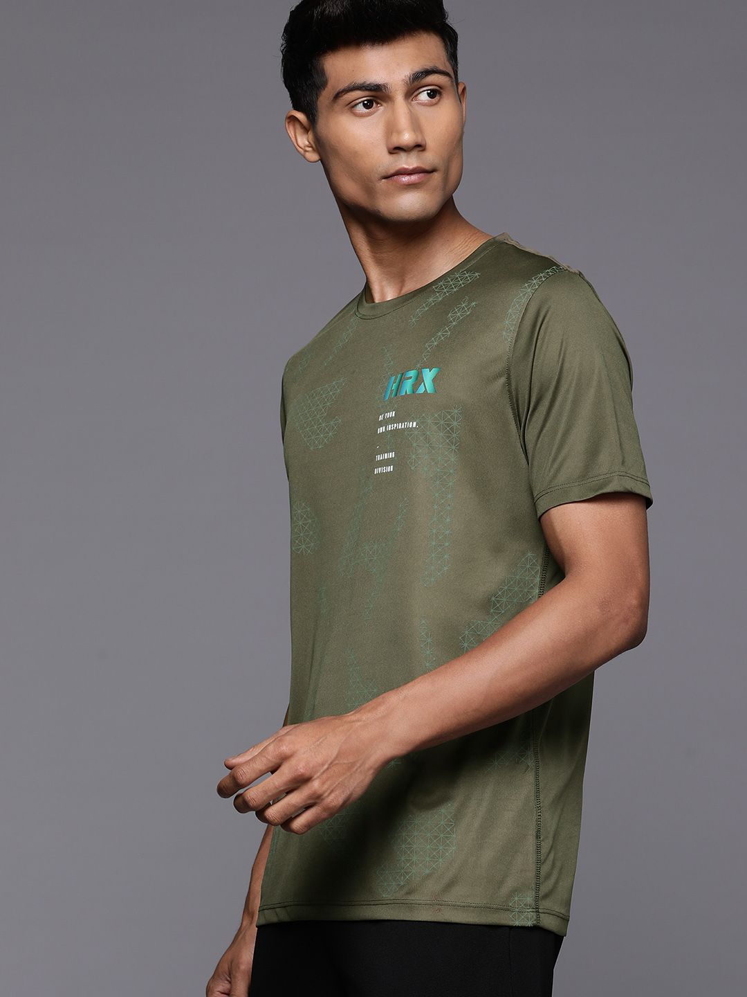 HRX by Hrithik Roshan Men Typography Printed Rapid-Dry Training T-shirt
