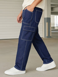 Bewakoof Men Pure Cotton Baggy Cargo Jeans