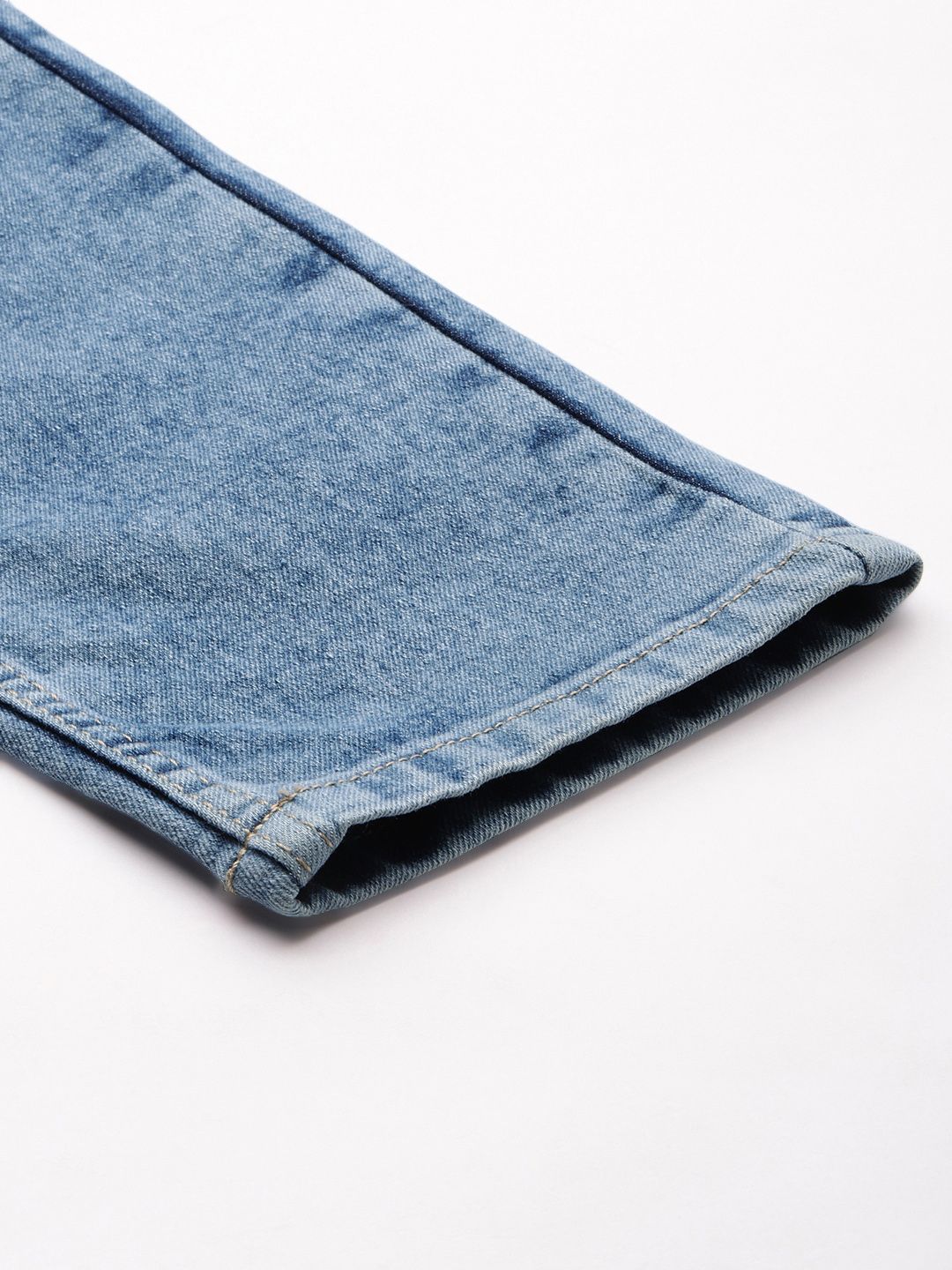 The Indian Garage Co Men Carrot Fit Low Distress Light Fade Stretchable Jeans
