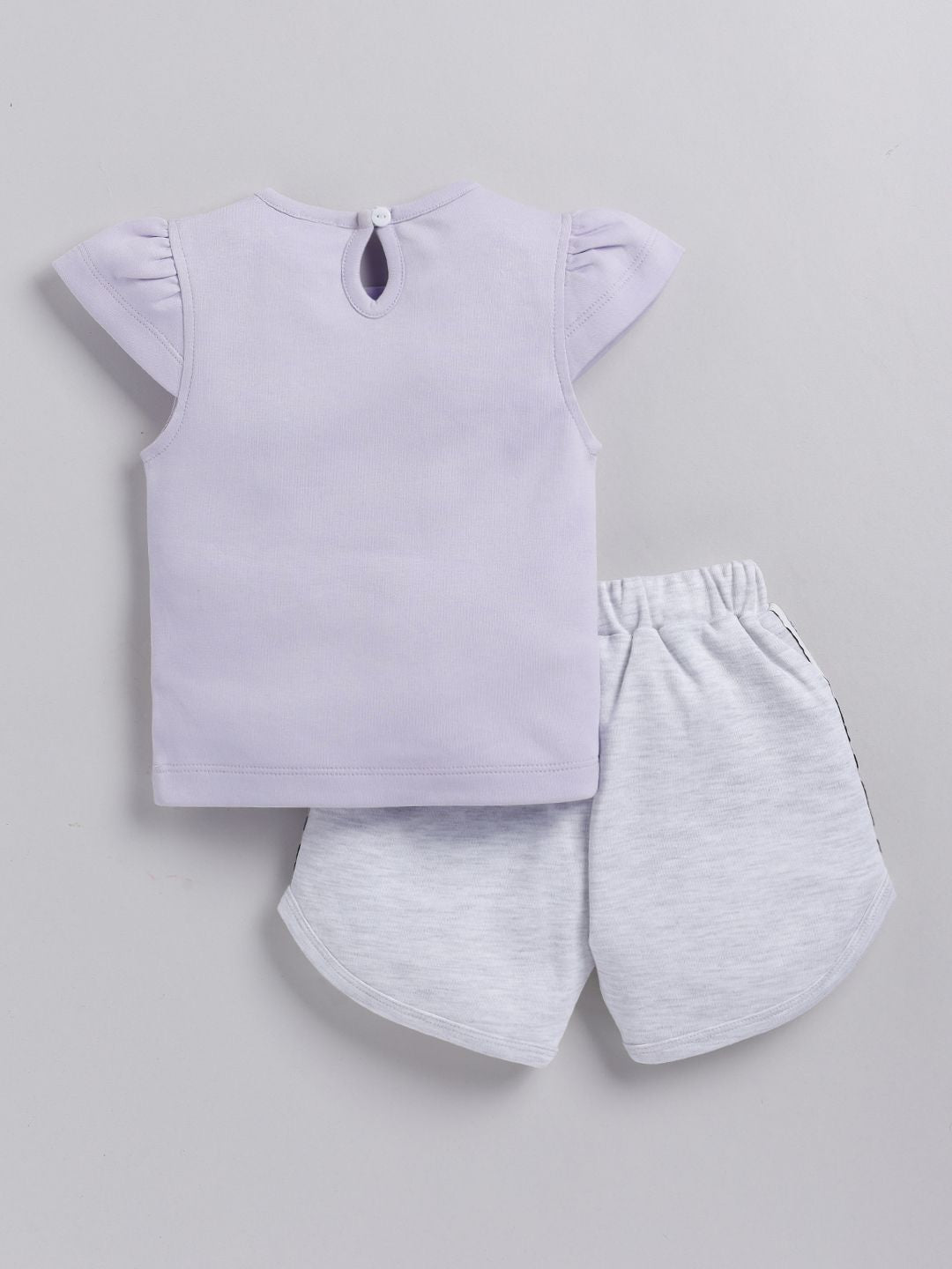 Moms Love Infant Girls Pure Cotton Printed Top with Shorts