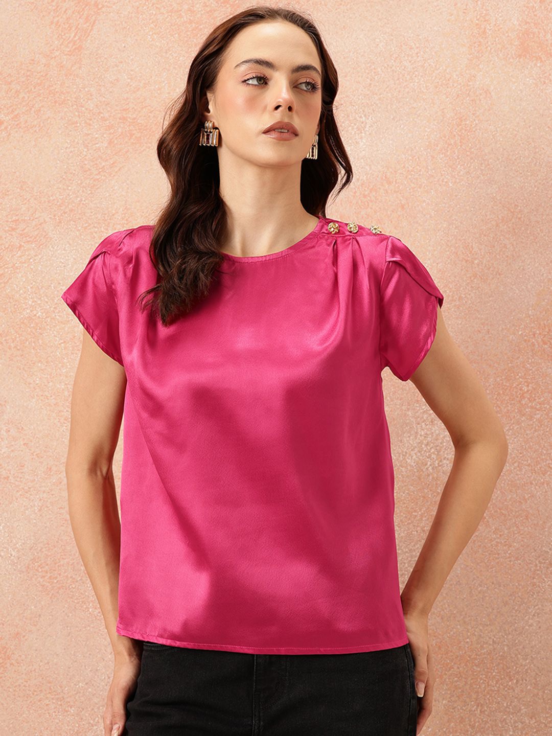 all about you Studded Satin Finish Top