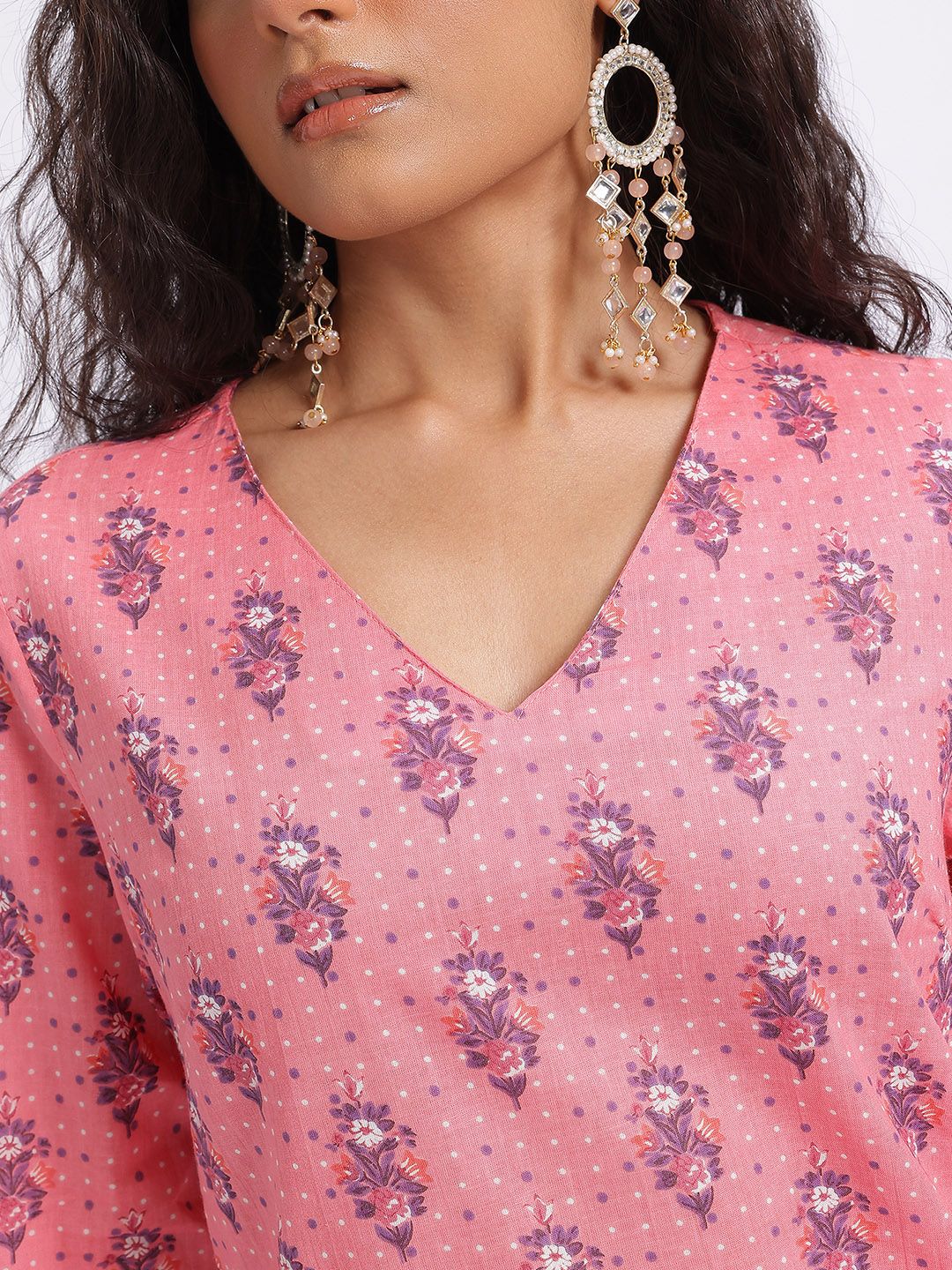 Anouk Printed Pure Cotton Kurta with Trousers & Dupatta