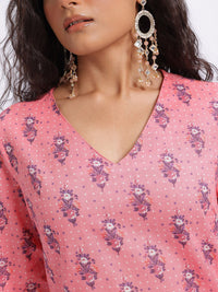 Anouk Printed Pure Cotton Kurta with Trousers & Dupatta