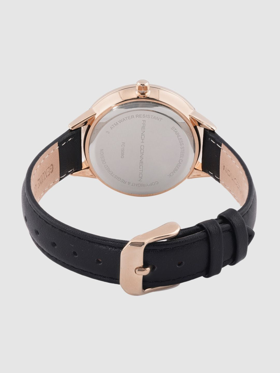 Sambungan Perancis Wanita Hitam Analog Watch FC149b