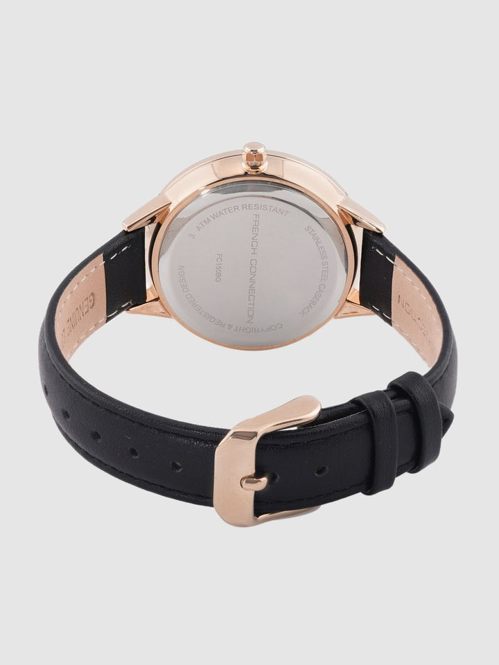 Sambungan Perancis Wanita Hitam Analog Watch FC149b
