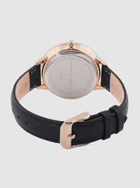 Sambungan Perancis Wanita Hitam Analog Watch FC149b