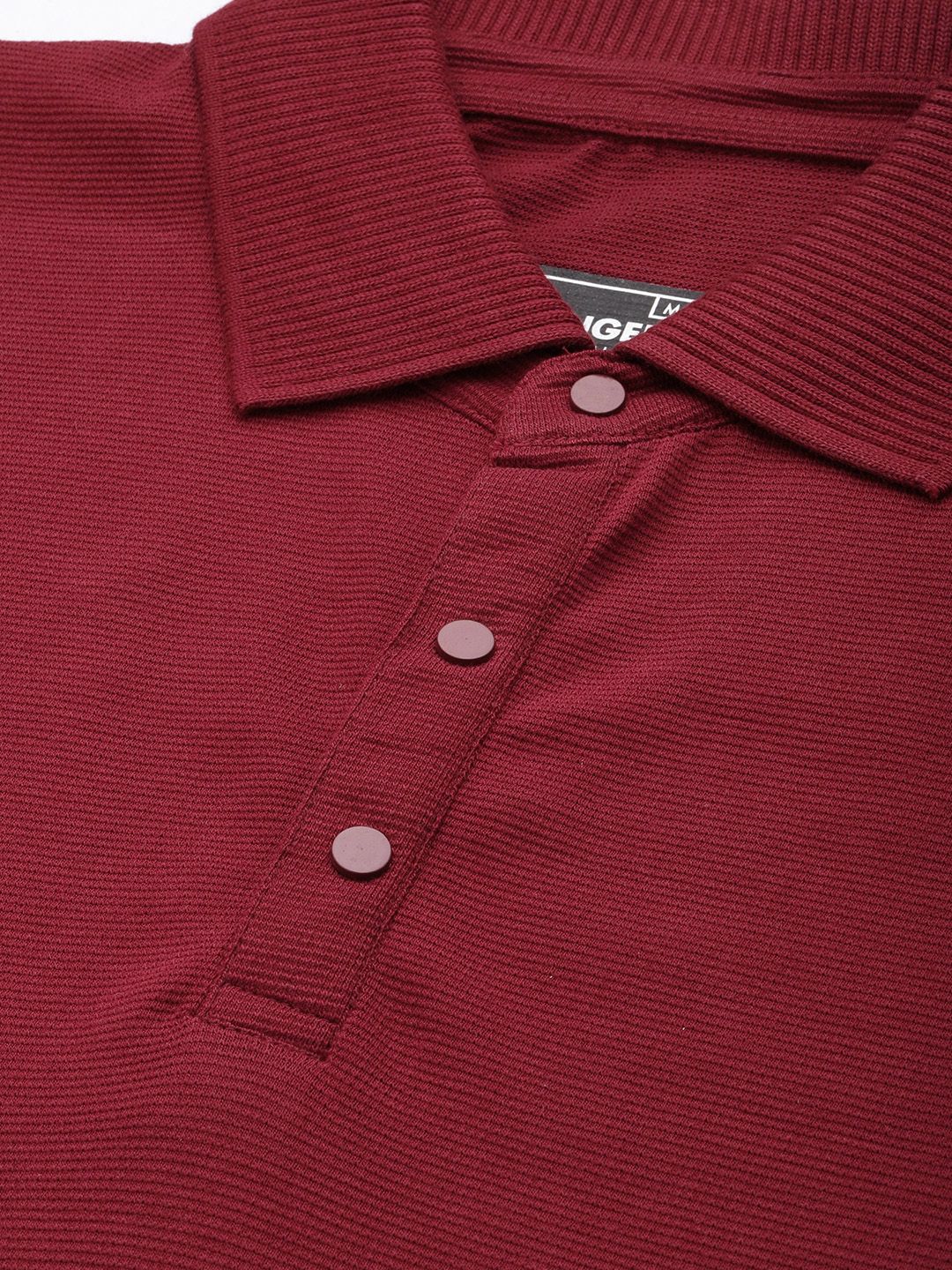 DILLINGER Men Polo Collar Honeycomb Structure T-shirt