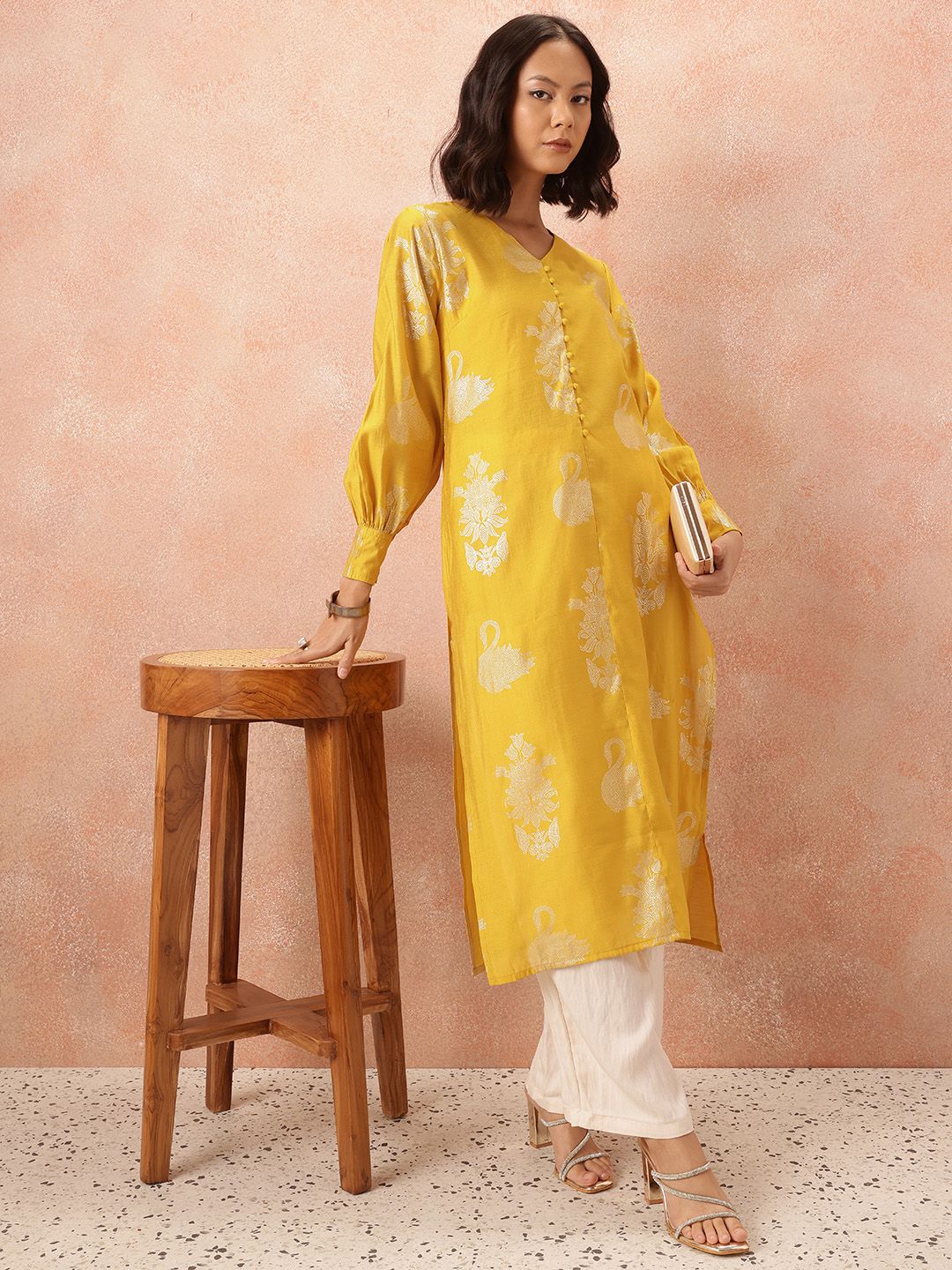 all about you Ethnic Motifs Print Straight Kurta