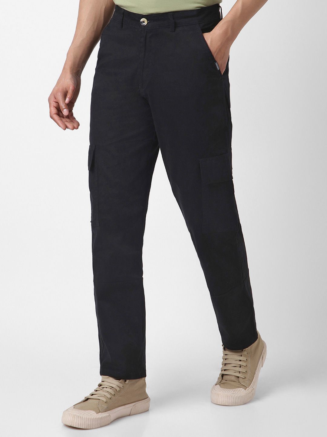 Urbano Fashion Men Regular Fit Solid Cargo Chino Pant with 6 Pockets Stretchable