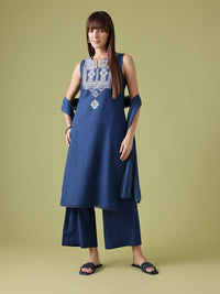 Anouk Ethnic Motifs Yoke Design Pure Cotton Kurta with Trousers & Dupatta