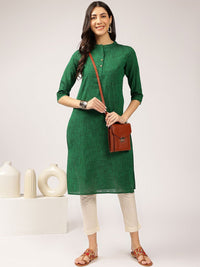 Anouk Mandarin Collar Pure Cotton Straight Kurta