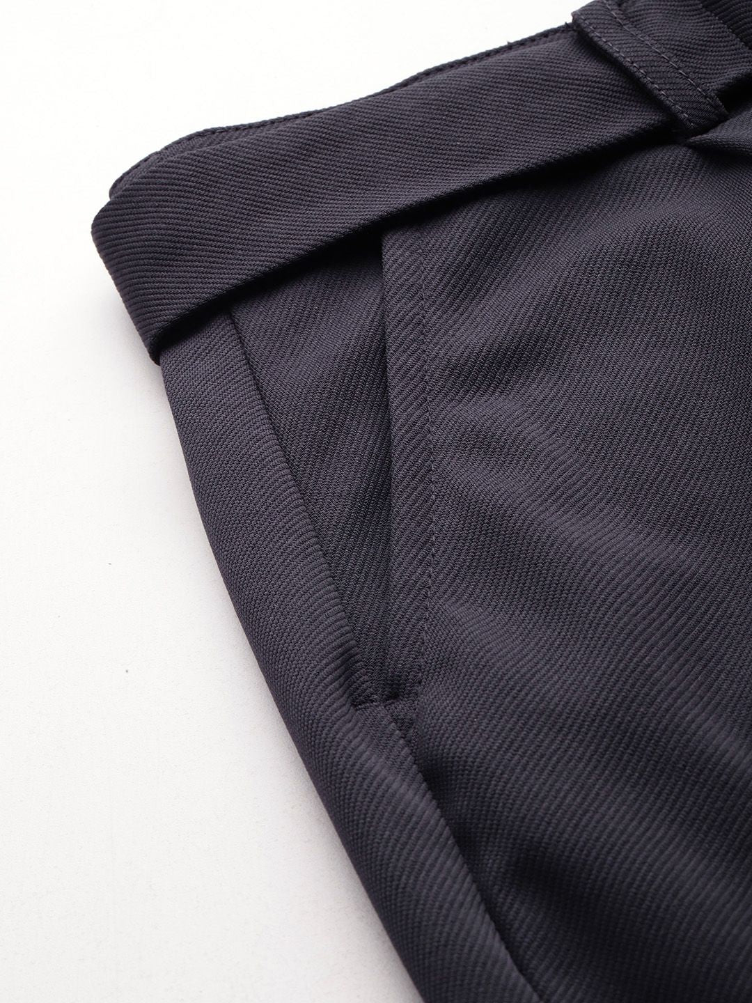 all about you Women High-Rise Pleated Trousers With a Belt