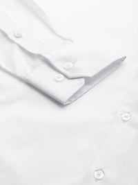 Hancock Men White Solid Regular Fit Pure Cotton Formal Shirt