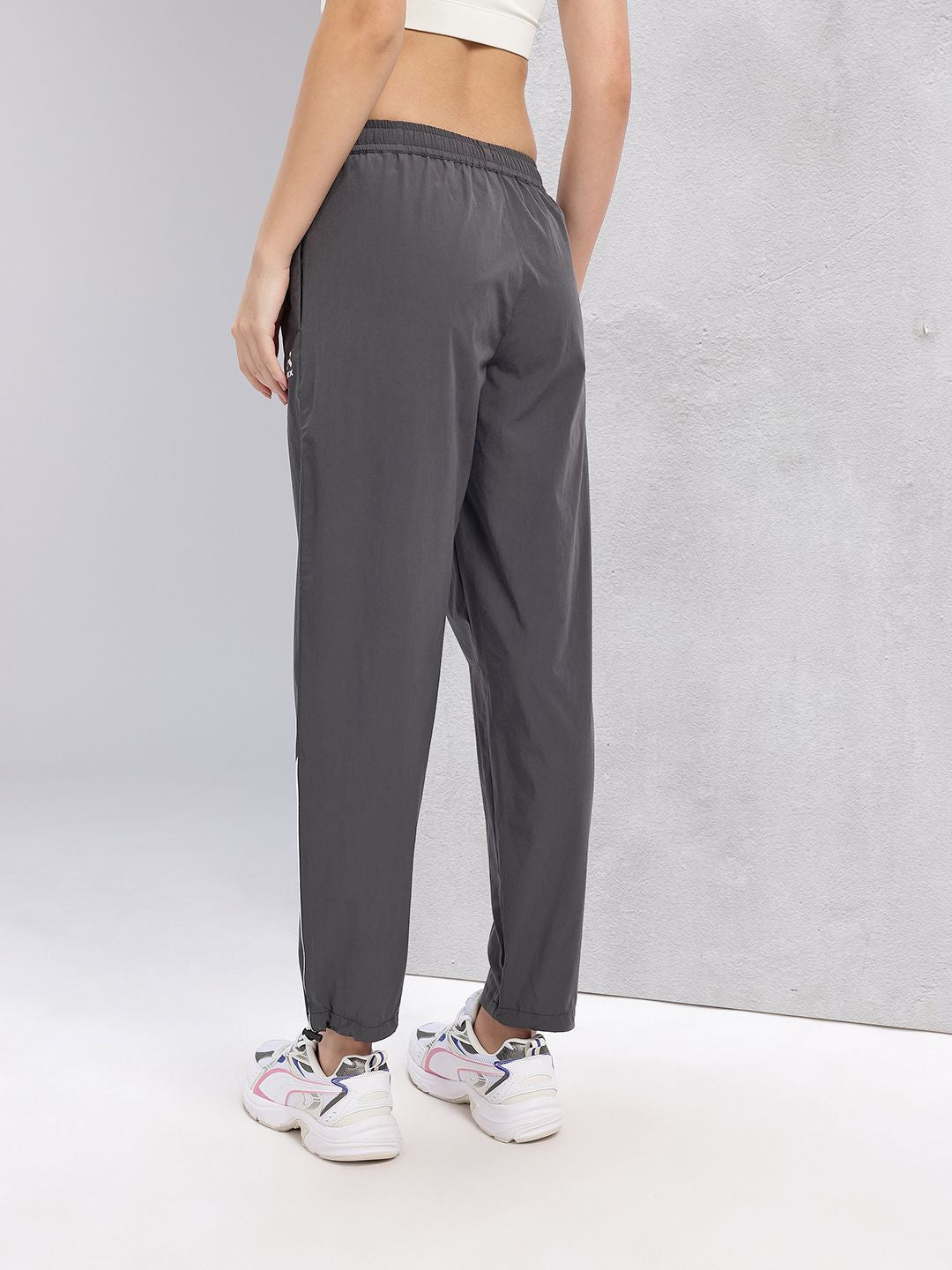 HRX by Hrithik Roshan Women Mid-Rise Rapid-Dry Training Track Pants with Toggle Hem