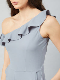 Athena Women Grey Solid Jumpsuit