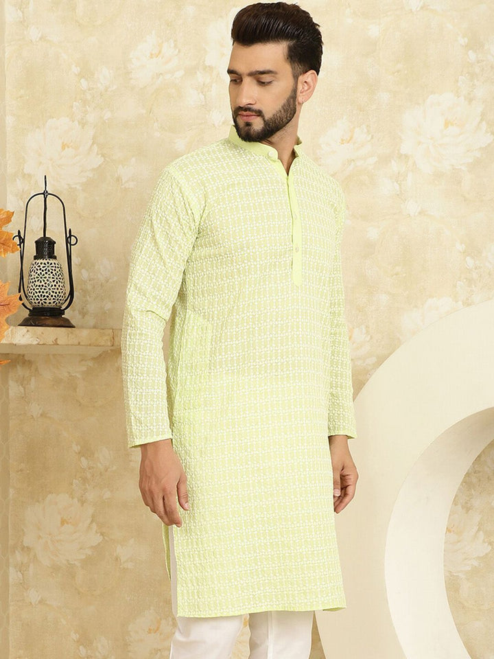 SOJANYA Ethnic Motifs Embroiedred Cotton Straight Kurta