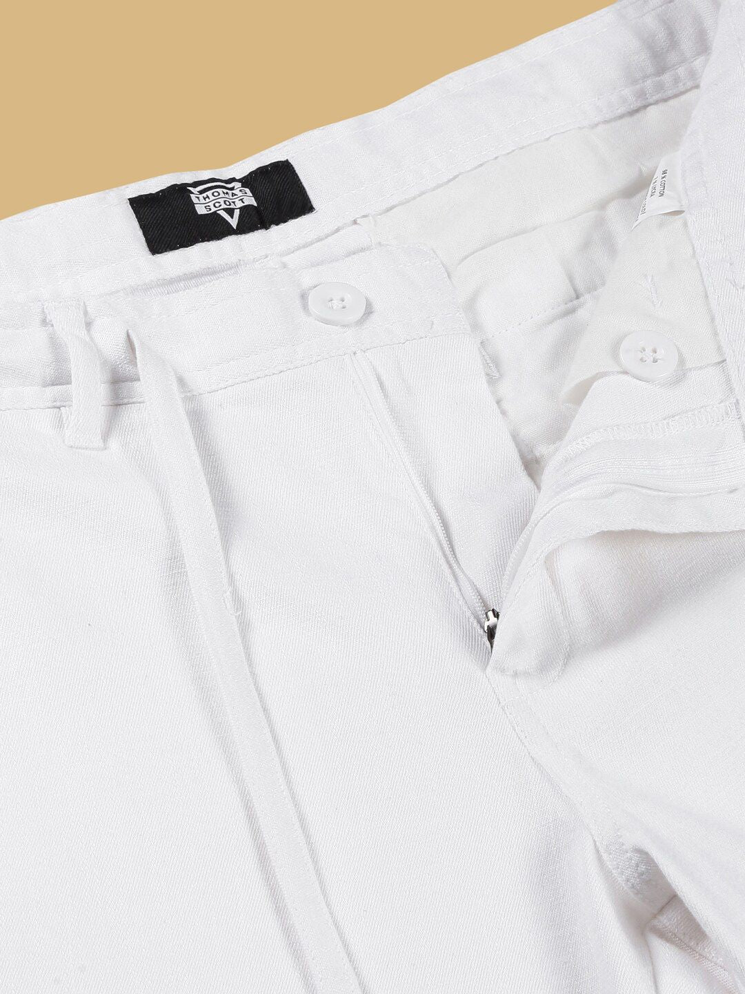 Thomas Scott Men Smart Linen Cotton Chinos Trousers