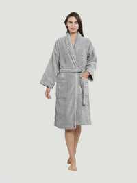MYTRIDENT Grey Pure Cotton Soft & Comfortable Bathrobe