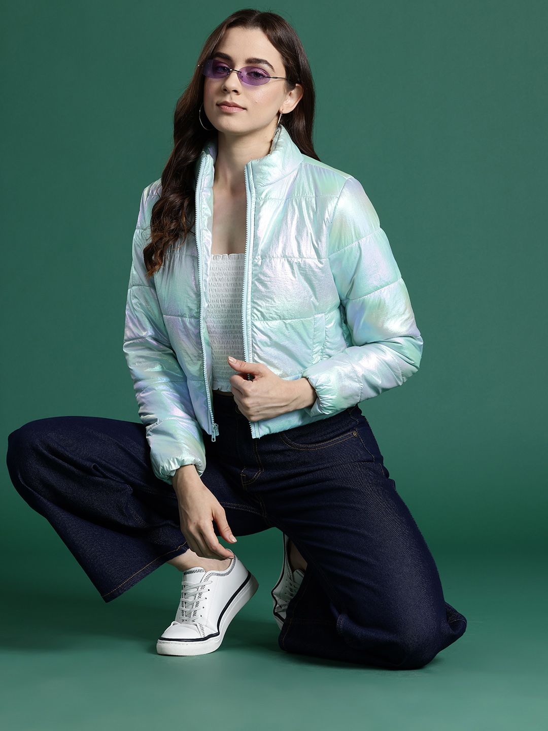 DressBerry Shimmer Dual-Toned Puffer Jacket