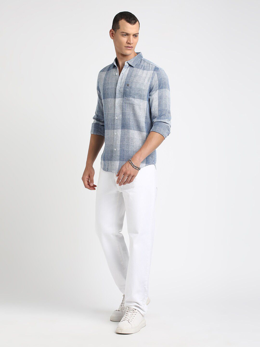 THE BEAR HOUSE Slim Fit Micro Checked Casual Shirt