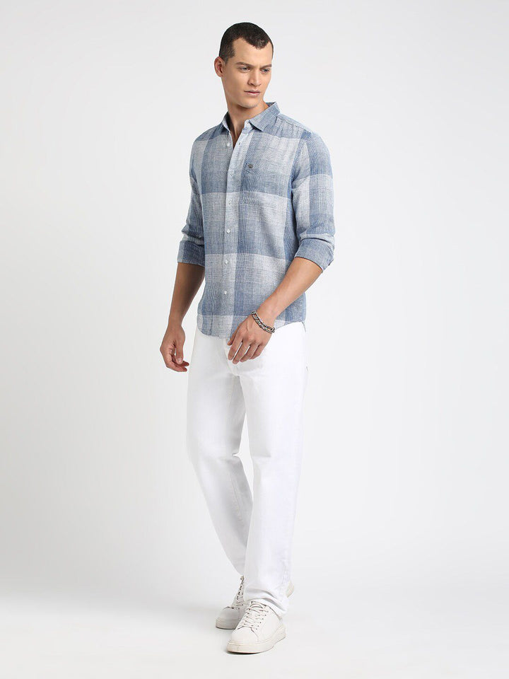 THE BEAR HOUSE Slim Fit Micro Checked Casual Shirt