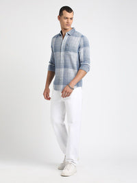 THE BEAR HOUSE Slim Fit Micro Checked Casual Shirt