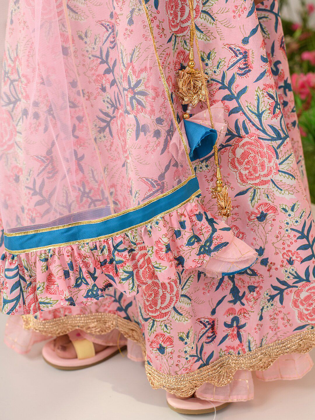 pspeaches Girls Printed Ready to Wear Lehenga & Blouse With Dupatta
