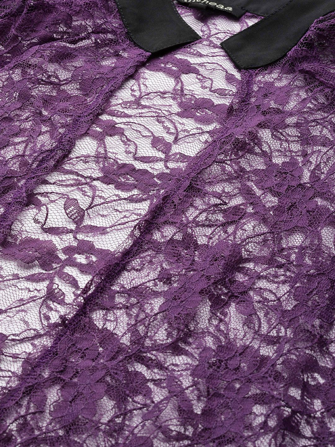 Antheaa Women Purple Laced Shrug