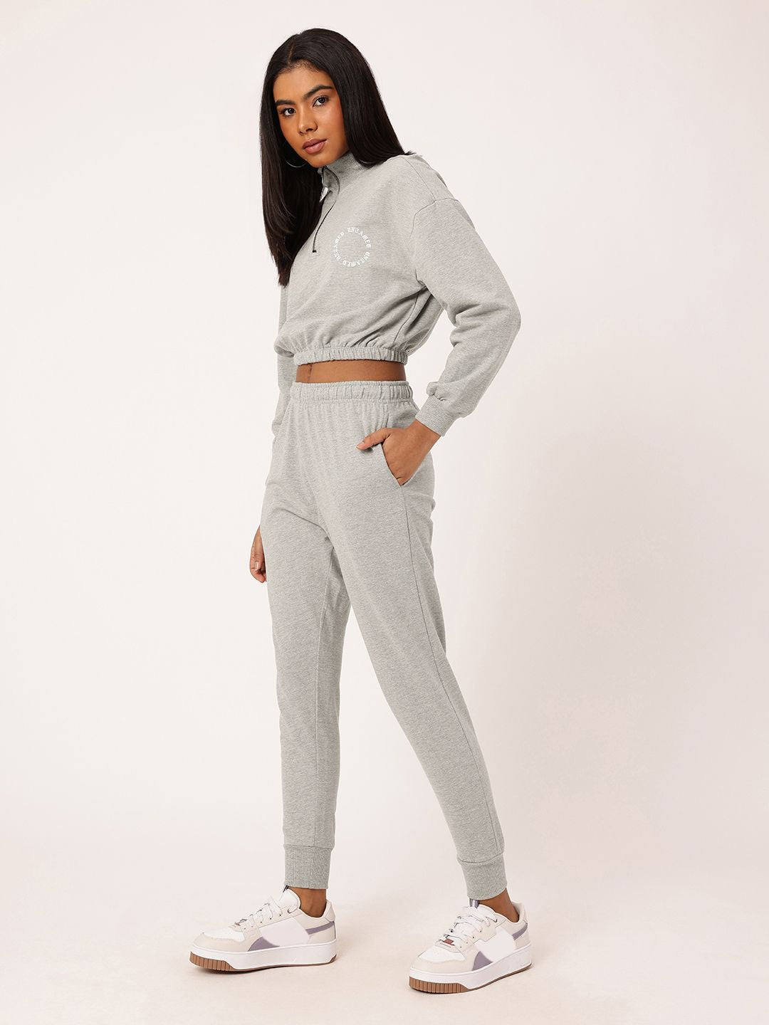 Kook N Keech Relaxed Crop Sweatshirt With Joggers Co-Ords Set