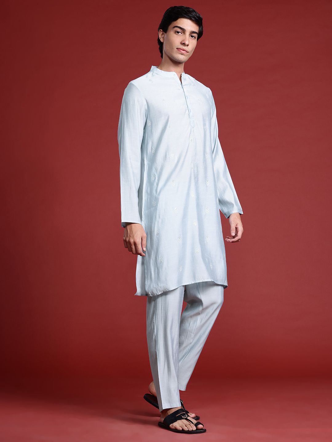 Anouk Ethnic Motifs Embroidered Regular Sequinned Kurta with Trousers