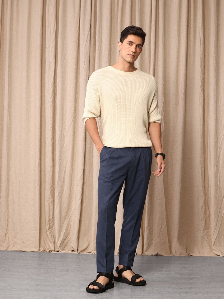 Mr Bowerbird Men Liberal Fit Pleated Trousers