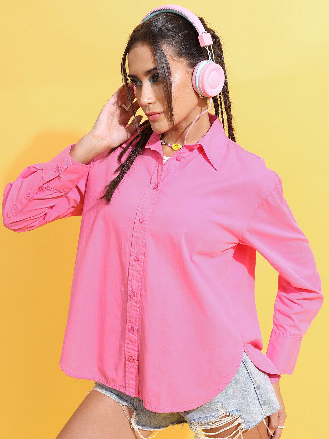 Tokyo Talkies Drop Shoulder Oversized Casual Shirt
