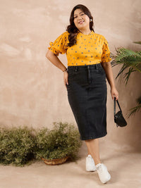Berrylush Curve Polka Dots Printed Cotton Plus Size Top