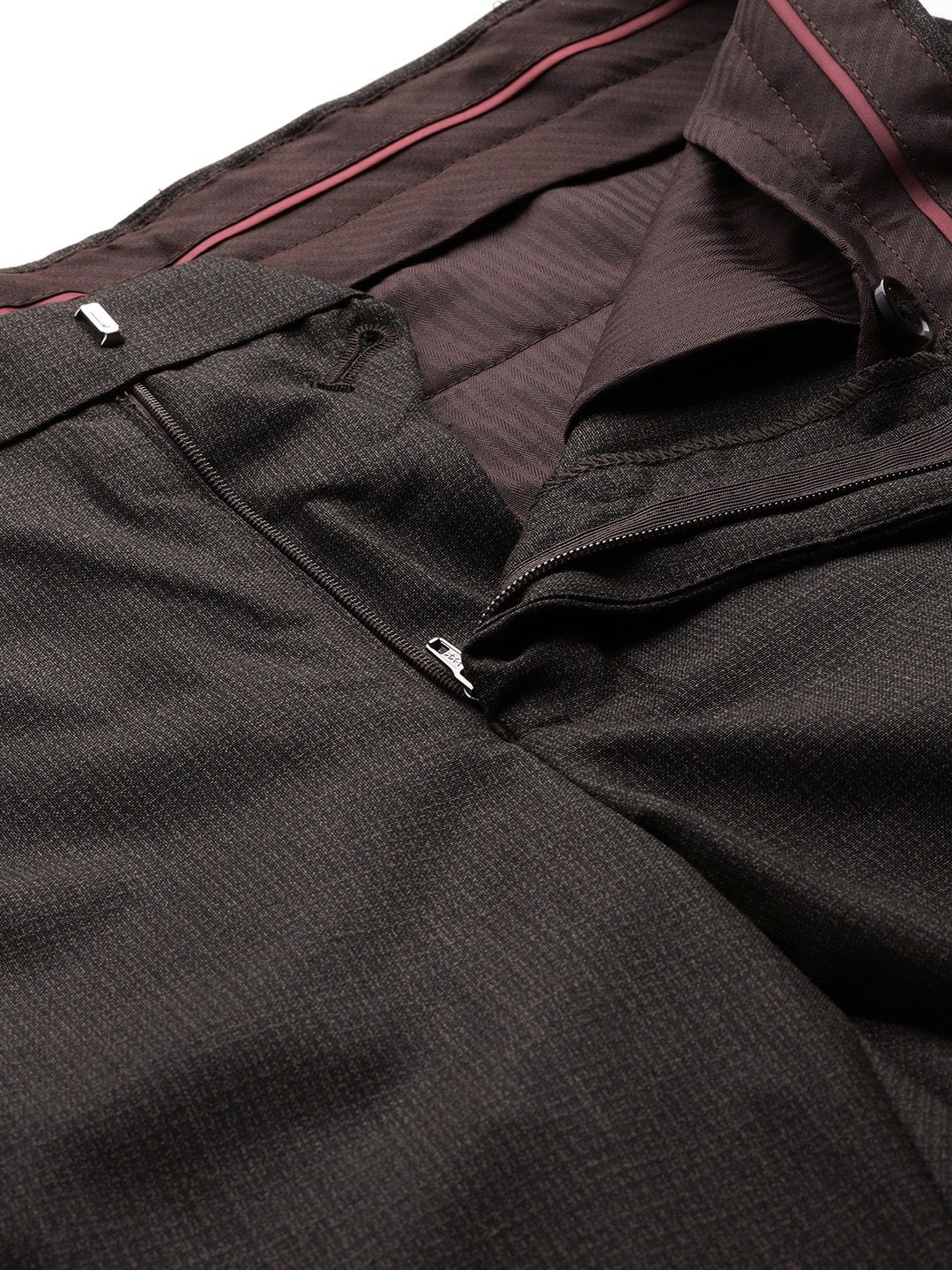 Raymond Men Textured Slim Fit Formal Trousers