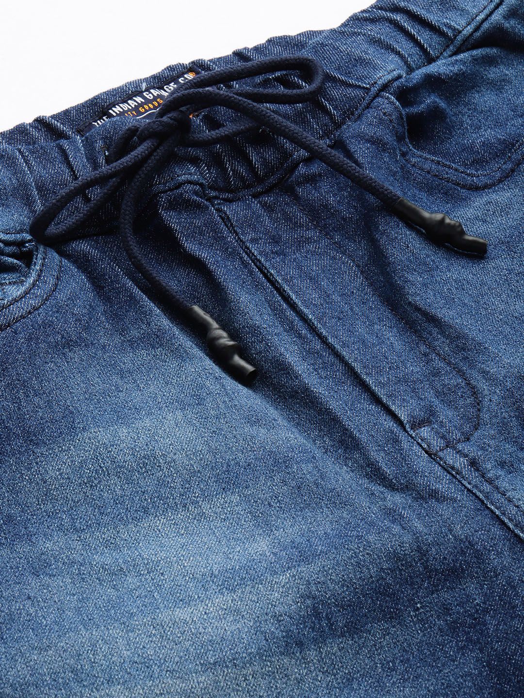 The Indian Garage Co Men Blue Light Fade Stretchable Jogger Jeans