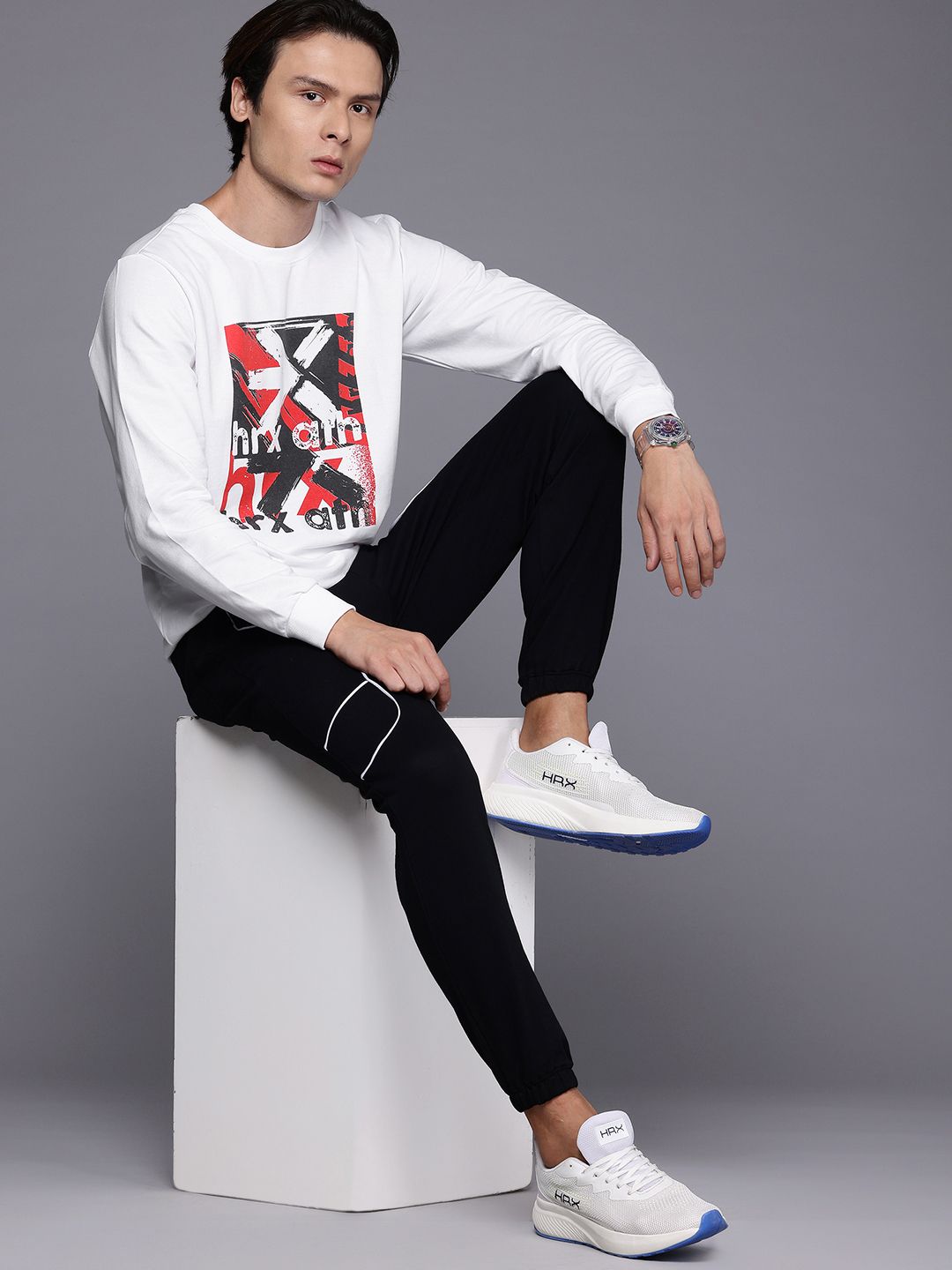 HRX by Hrithik Roshan Brand Logo Print Sweatshirt