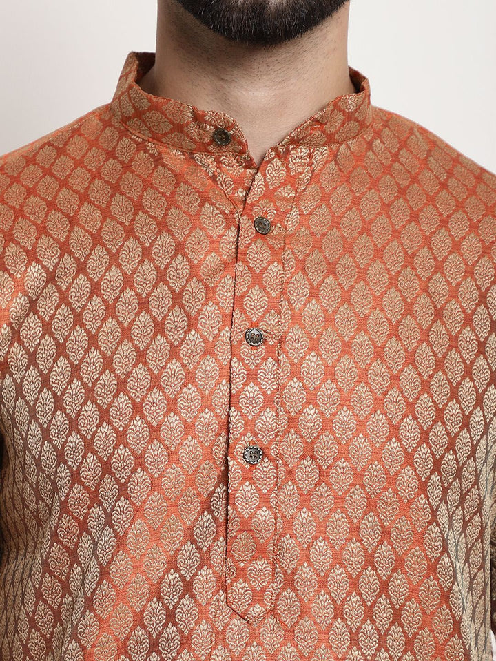 SOJANYA Ethnic Motifs Woven Design Regular Kurta & Churidar With Nehru Jacket