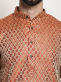 SOJANYA Ethnic Motifs Woven Design Regular Kurta & Churidar With Nehru Jacket