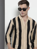 The Indian Garage Co Striped Pure Acrylic Casual Shirt