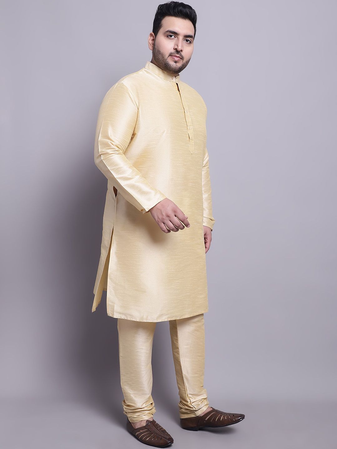 SOJANYA PLUS Regular Silk Cotton Kurta With Pyjamas & Nehru Jacket